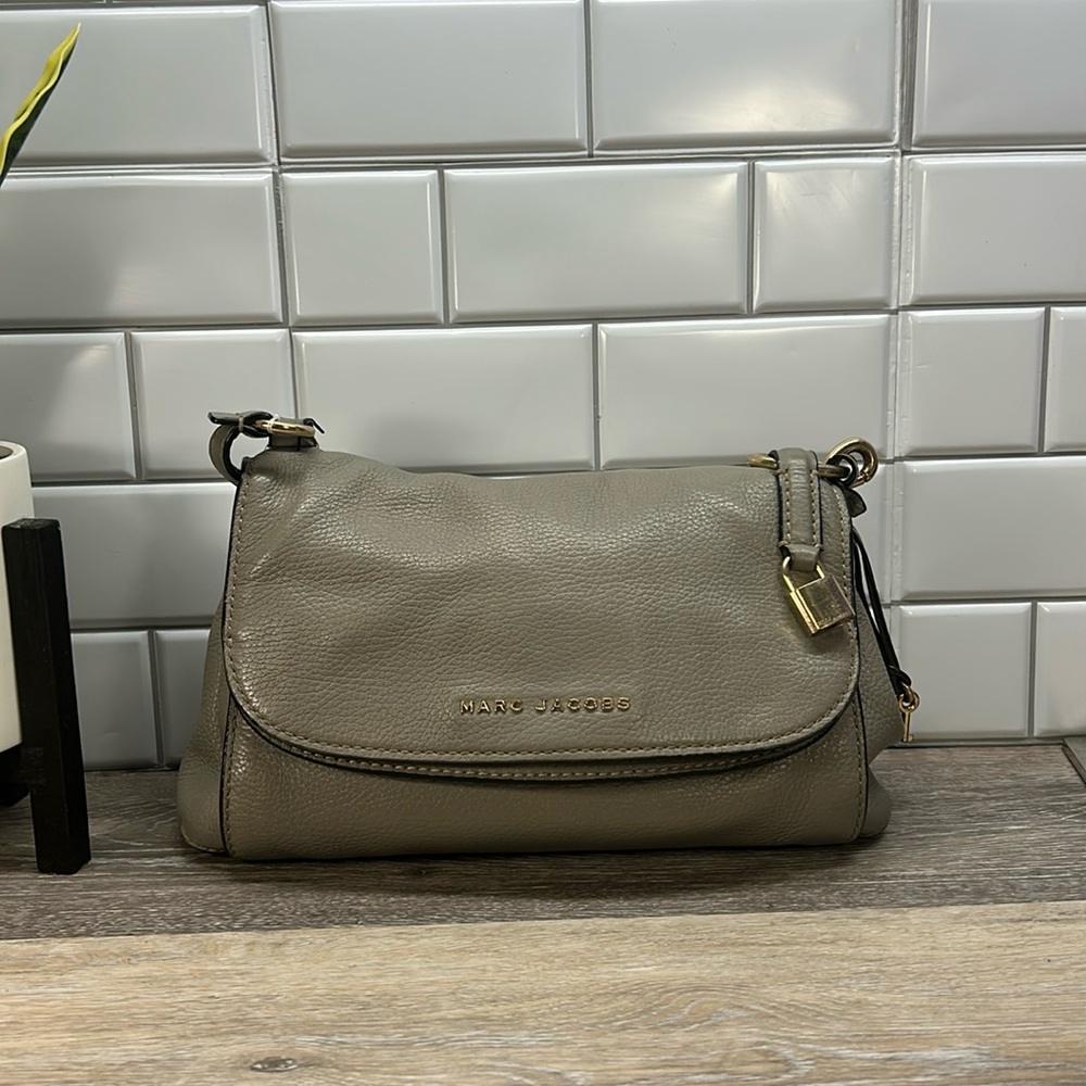 Marc Jacobs Taupe Leather Crossbody Bag